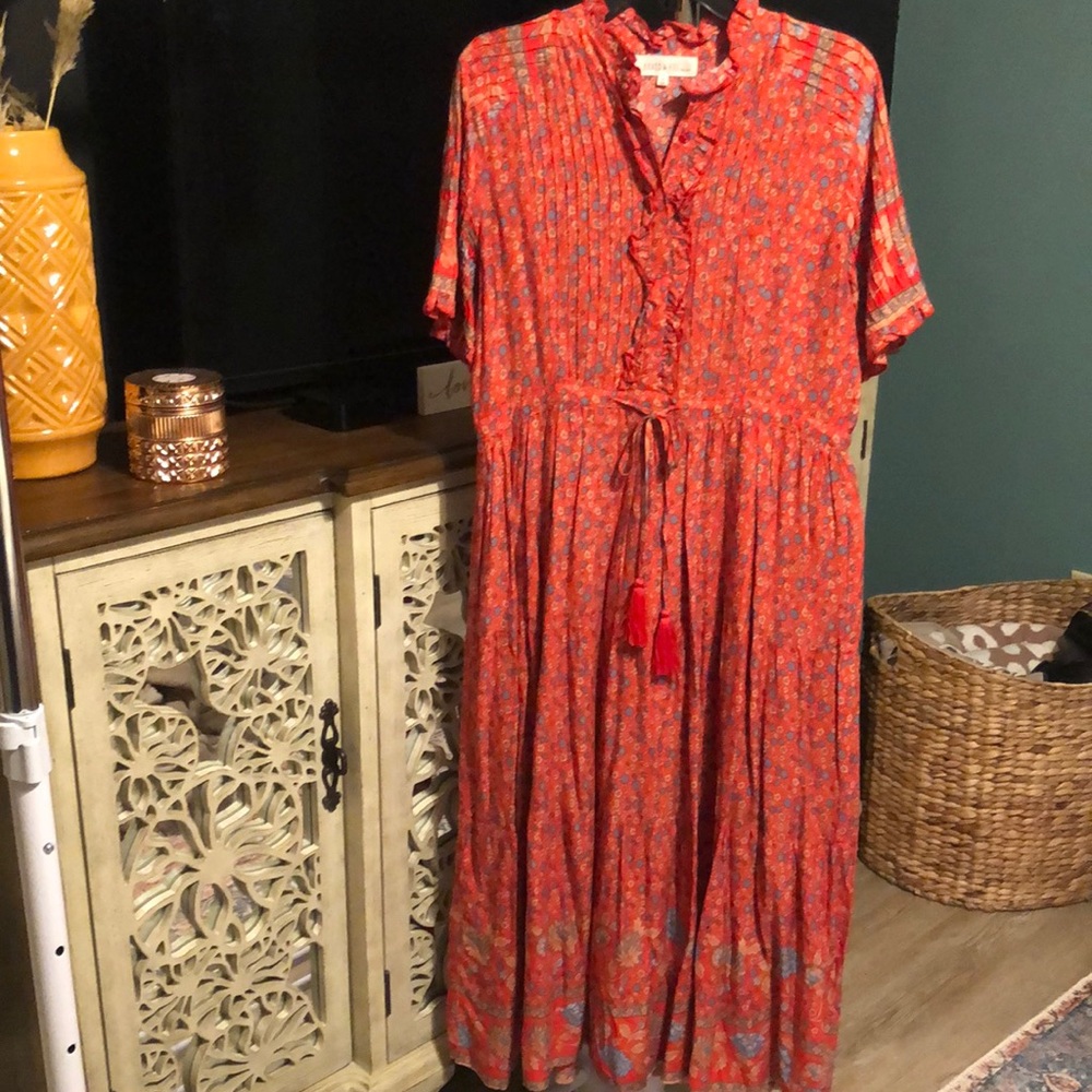 Brass and Roe floral midi dress